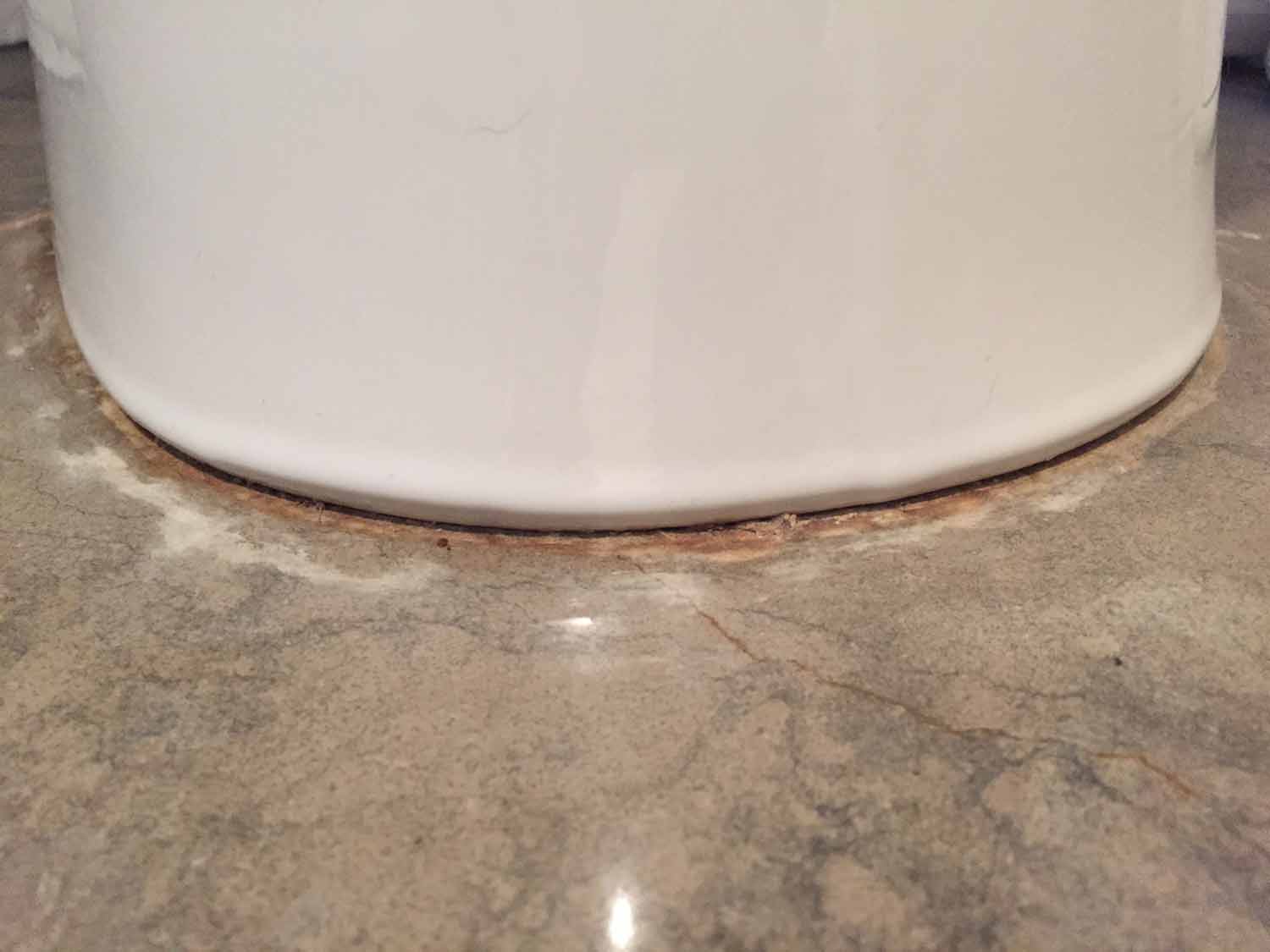 Marble Etch on Floor around Toilet