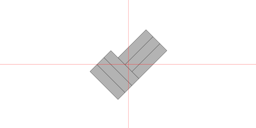 Start of a 3:3 Herringbone Pattern Shown at A 45 Degree Angle