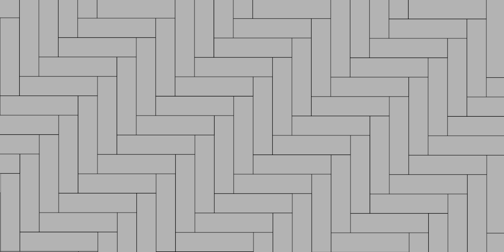 90 Degree Herringbone Pattern Completed Using 3 in. x 12 in. Tile Sample